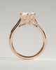 Zya - 6 Claw Cathedral Round Solitaire - 18k Rose Gold