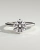 Zya - 6 Claw Cathedral Round Solitaire - 18k White Gold