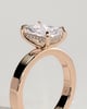 Aida - Radiant Claw Solitaire with Flat Cigar Band and Hidden Halo Engagement Ring - 18k Rose Gold High Setting