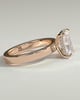 Aida - Radiant Claw Solitaire with Flat Cigar Band and Hidden Halo Engagement Ring - 18k Rose Gold High Setting
