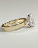 Aida - Radiant Claw Solitaire with Flat Cigar Band and Hidden Halo Engagement Ring - 18k Yellow Gold / 18k White Gold High Setting
