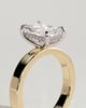 Aida - Radiant Claw Solitaire with Flat Cigar Band and Hidden Halo Engagement Ring - 18k Yellow Gold / 18k White Gold High Setting