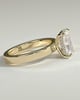 Aida - Radiant Claw Solitaire with Flat Cigar Band and Hidden Halo Engagement Ring - 18k Yellow Gold High Setting