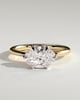 Allison - Oval East West Claw Solitaire Engagement Ring - 18k Yellow Gold / 18k White Gold