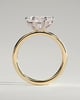 Allison - Oval East West Claw Solitaire Engagement Ring - 18k Yellow Gold / 18k White Gold