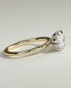 Allison - Oval East West Claw Solitaire Engagement Ring - 18k Yellow Gold / 18k White Gold