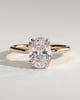 Avery - Oval Double Claw Solitaire with Hidden Halo Engagement Ring - 18k Rose Gold High Setting