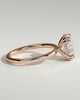 Avery - Oval Double Claw Solitaire with Hidden Halo Engagement Ring - 18k Rose Gold High Setting