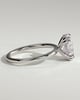 Avery - Oval Double Claw Solitaire with Hidden Halo Engagement Ring - 18k White Gold High Setting