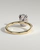 Avery - Oval Double Claw Solitaire with Hidden Halo Engagement Ring - 18k Yellow Gold / 18k White Gold High Setting