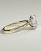 Avery - Oval Double Claw Solitaire with Hidden Halo Engagement Ring - 18k Yellow Gold / 18k White Gold High Setting