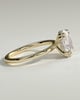 Avery - Oval Double Claw Solitaire with Hidden Halo Engagement Ring - 18k Yellow Gold High Setting