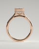 Bennie - Radiant Bezel Solitaire with Hidden Halo and Cathedral High Setting Engagement Ring - 18k Rose Gold