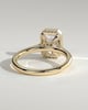 Bennie - Radiant Bezel Solitaire with Hidden Halo and Cathedral High Setting Engagement Ring - 18k Yellow Gold