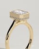 Bennie - Radiant Bezel Solitaire with Hidden Halo and Cathedral High Setting Engagement Ring - 18k Yellow Gold