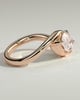 Beverly - Marquise East West Claw Solitaire with Bypass Band  Engagement Ring - 18k Rose Gold