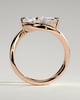 Beverly - Marquise East West Claw Solitaire with Bypass Band  Engagement Ring - 18k Rose Gold
