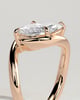 Beverly - Marquise East West Claw Solitaire with Bypass Band  Engagement Ring - 18k Rose Gold