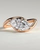 Beverly - Marquise East West Claw Solitaire with Bypass Band  Engagement Ring - 18k Rose Gold