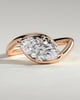 Beverly - Marquise East West Claw Solitaire with Bypass Band  Engagement Ring - 18k Rose Gold