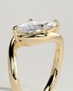 Beverly - Marquise East West Claw Solitaire with Bypass Band  Engagement Ring - 18k Yellow Gold