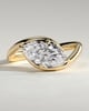 Beverly - Marquise East West Claw Solitaire with Bypass Band  Engagement Ring - 18k Yellow Gold