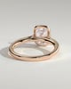 Billie - Elongated Cushion Bezel Solitaire with Cathedral High Setting Engagement Ring - 18k Rose Gold