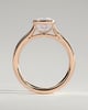Billie - Elongated Cushion Bezel Solitaire with Cathedral High Setting Engagement Ring - 18k Rose Gold