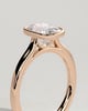 Billie - Elongated Cushion Bezel Solitaire with Cathedral High Setting Engagement Ring - 18k Rose Gold
