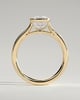 Billie - Elongated Cushion Bezel Solitaire with Cathedral High Setting Engagement Ring - 18k Yellow Gold