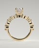 Brandi - Oval Claw Solitaire with Marquise-Round Accent Stones and Hidden Halo Engagement Ring - 18k Yellow Gold