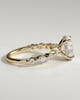 Brandi - Oval Claw Solitaire with Marquise-Round Accent Stones and Hidden Halo Engagement Ring - 18k Yellow Gold