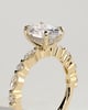 Brandi - Oval Claw Solitaire with Marquise-Round Accent Stones and Hidden Halo Engagement Ring - 18k Yellow Gold