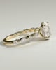 Brandi - Oval Claw Solitaire with Marquise-Round Accent Stones and Hidden Halo Engagement Ring - 18k Yellow Gold