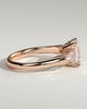 Bridget - Emerald Claw Trilogy with Tapered Baguette Side Stones Engagement Ring - 18k Rose Gold