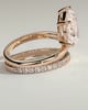 Candice - Pear Claw Solitaire with Double Pave and Plain Band Engagement Ring - 18k Rose Gold