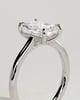 Dakota - Radiant Claw Solitaire with Cathedral Low Setting and Open Trellis Gallery Engagement Ring - 18k White Gold