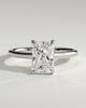 Dakota - Radiant Claw Solitaire with Cathedral Low Setting and Open Trellis Gallery Engagement Ring - 18k White Gold