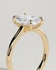 Dakota - Radiant Claw Solitaire with Cathedral Low Setting and Open Trellis Gallery Engagement Ring - 18k Yellow Gold