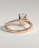 Eloise - Oval Claw Solitaire with Pave Band and Solid Cathedral Low Setting Engagement Ring - 18k Rose Gold
