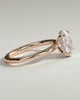Emma - Classic Oval Claw Solitaire with Hidden Halo Engagement Ring - 18k Rose Gold High Setting