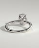 Emma - Classic Oval Claw Solitaire with Hidden Halo Engagement Ring - 18k White Gold High Setting