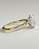 Emma - Classic Oval Claw Solitaire with Hidden Halo Engagement Ring - 18k Yellow Gold / 18k White Gold High Setting
