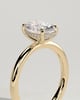 Emma - Classic Oval Claw Solitaire with Hidden Halo Engagement Ring - 18k Yellow Gold High Setting
