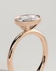 Erin - Oval East West Bezel Solitaire  Engagement Ring - 18k Rose Gold