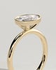 Erin - Oval East West Bezel Solitaire  Engagement Ring - 18k Yellow Gold