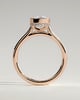 Everleigh - Elongated Cushion Bezel Solitaire with Hidden Halo and Cathedral High Setting Engagement Ring - 18k Rose Gold