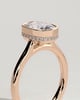 Everleigh - Elongated Cushion Bezel Solitaire with Hidden Halo and Cathedral High Setting Engagement Ring - 18k Rose Gold