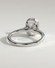 Everleigh - Elongated Cushion Bezel Solitaire with Hidden Halo and Cathedral High Setting Engagement Ring - 18k White Gold