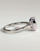Everleigh - Elongated Cushion Bezel Solitaire with Hidden Halo and Cathedral High Setting Engagement Ring - 18k White Gold